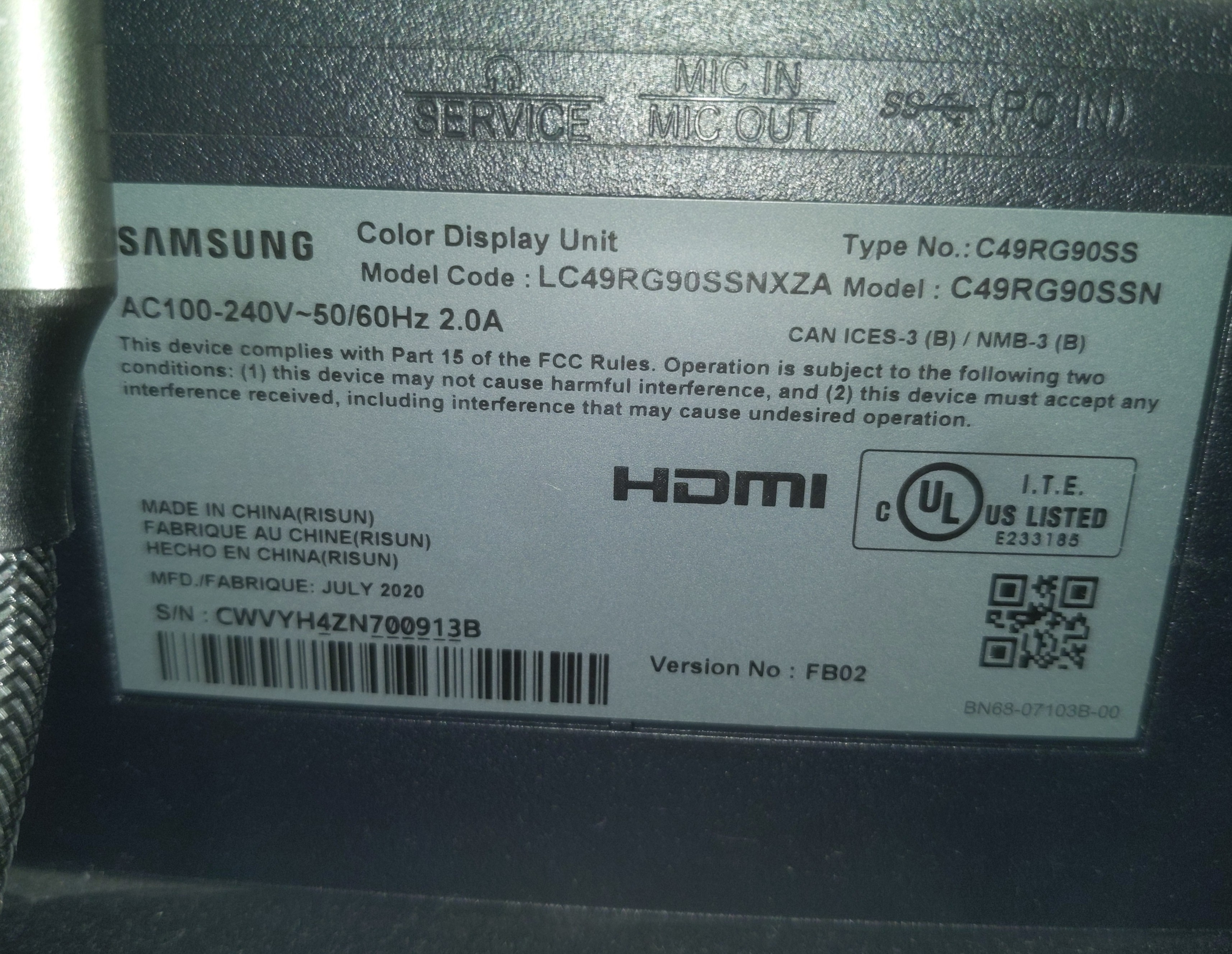 Samsung Odyssey CRG9 49" Super Ultrawide Monitor - photo 4