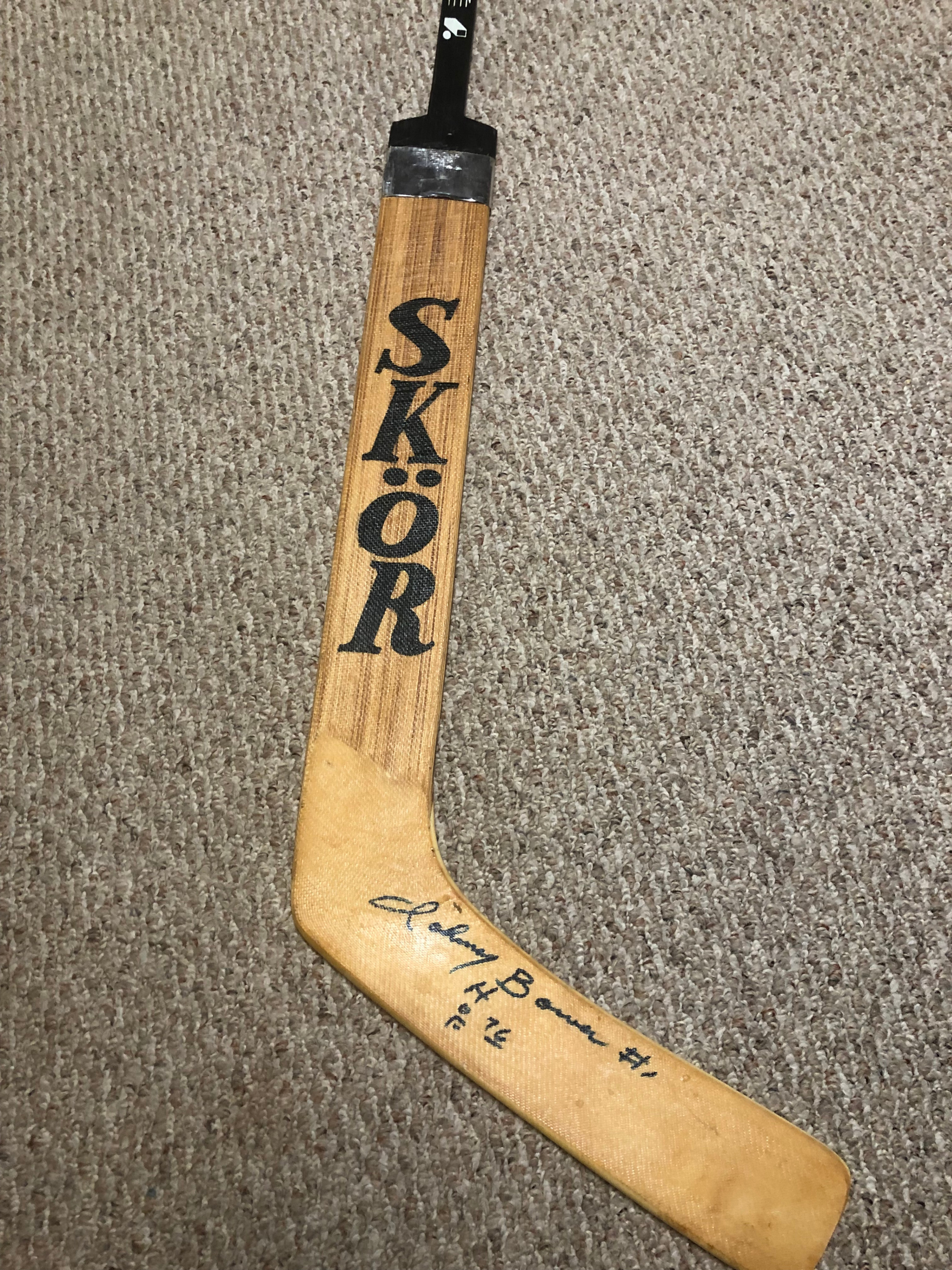 Johnny Bower Autographed SKOR Wooden Hockey Stick - photo 3