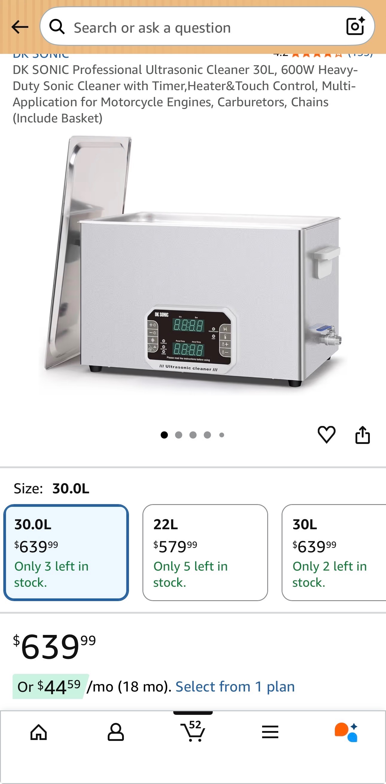 Pro Ultrasonic Cleaner 30L 600W Heavy-Duty Sonic Cleaner w Timer - photo 2