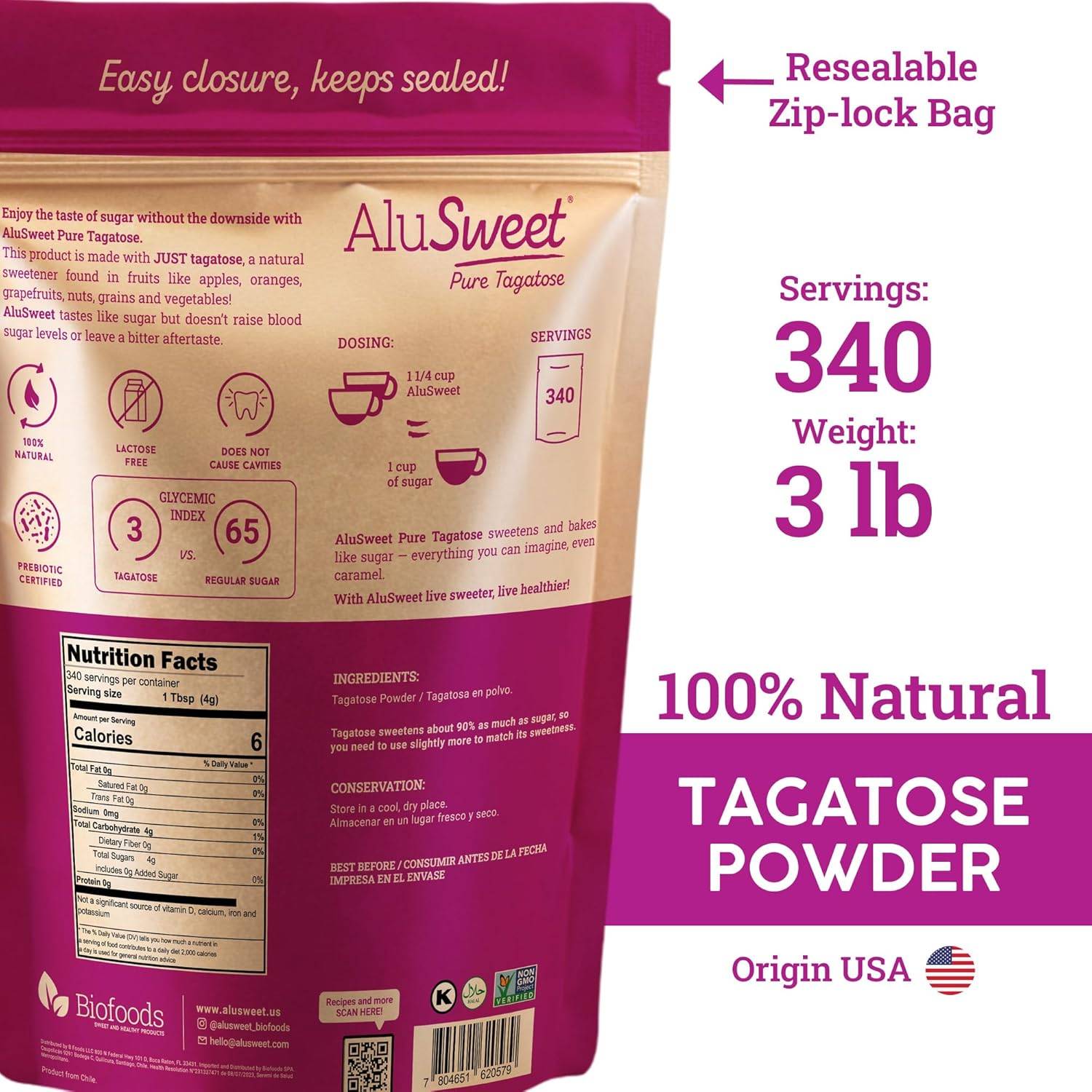 Alusweet Sweetener - Keto/Diabetic Friendly - Tastes Like Sugar! - photo 2