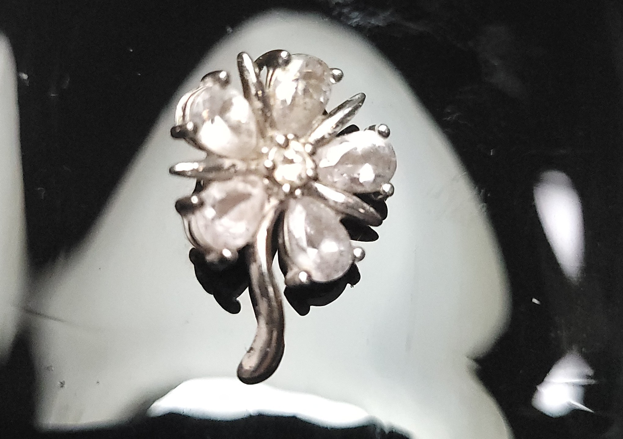 2004 Sterling Silver 925 Cubic Zirconia Flower Pendant Hallmark
