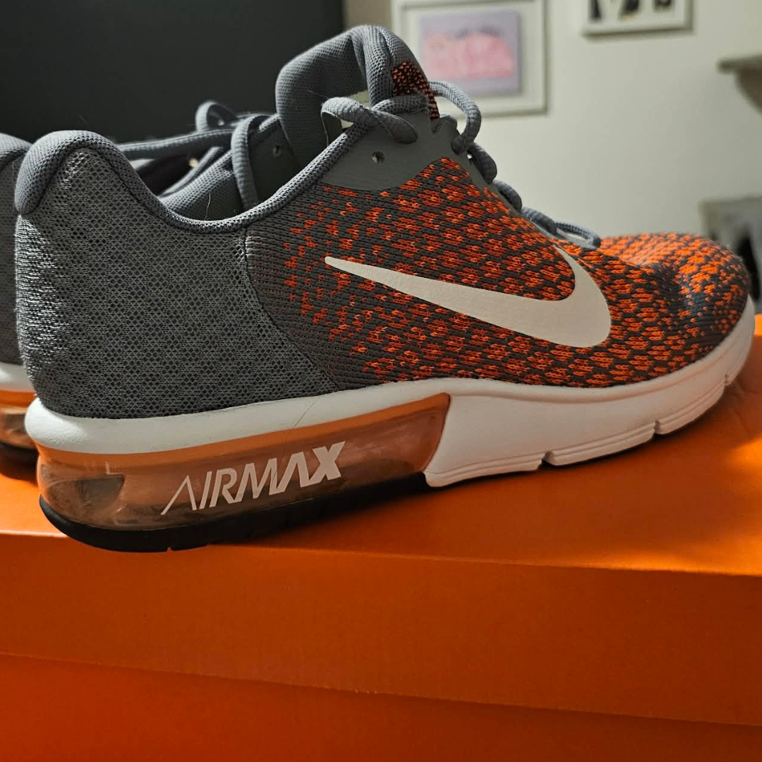 NIKE Mens AIR MAX Sequent 2  ORANGE GREY WHITE 852461-008 - photo 2