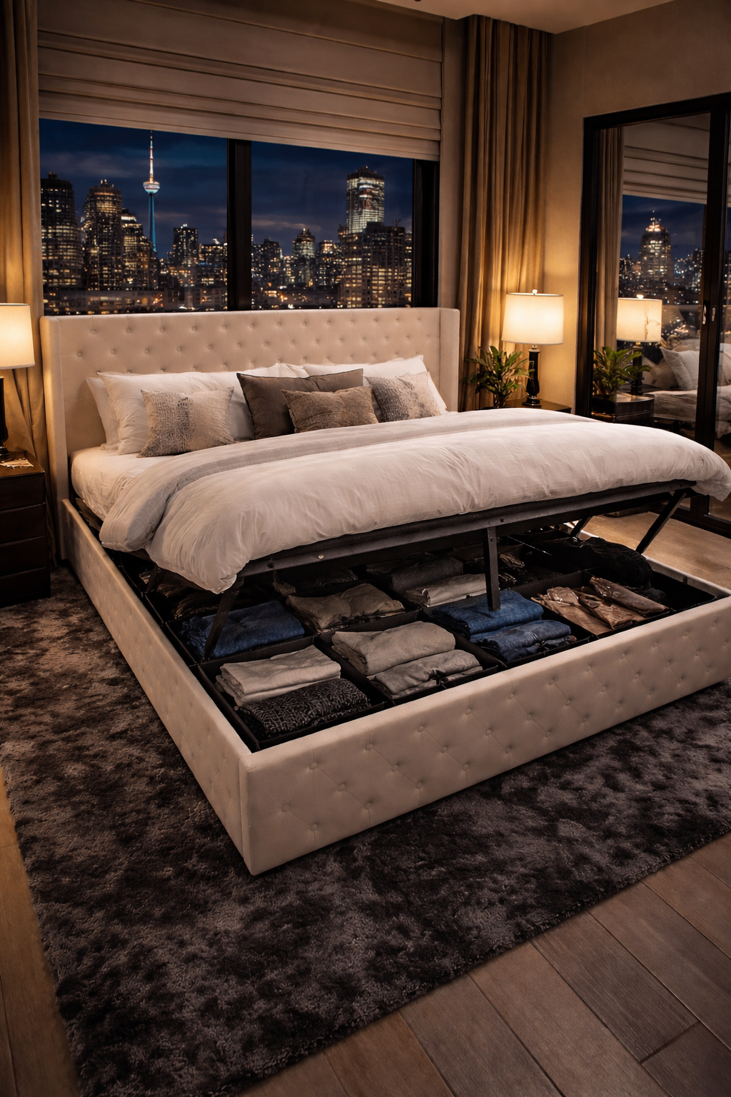 Brand New King Storage Bed With Hydraulic Lift