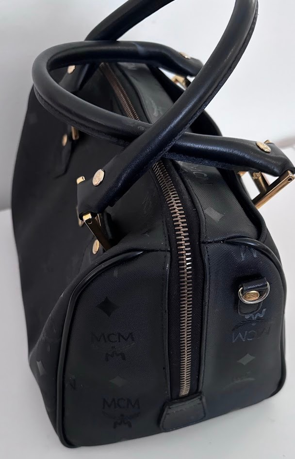MCM Black Visetos Nylon Boston Bag - photo 3