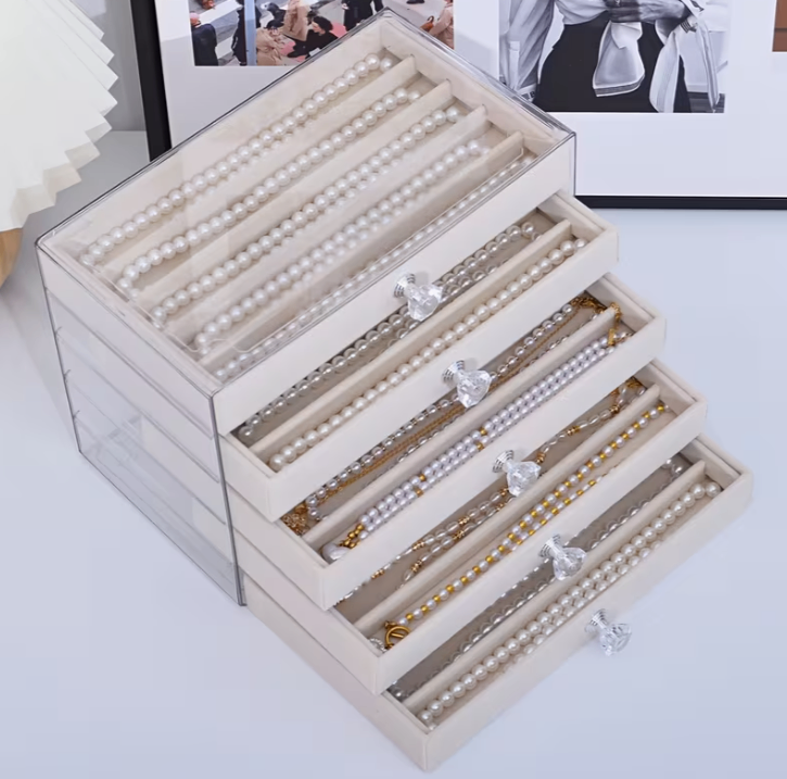 5-Tier Transparent Drawer Organizer for Jewelry/Home Accessories
