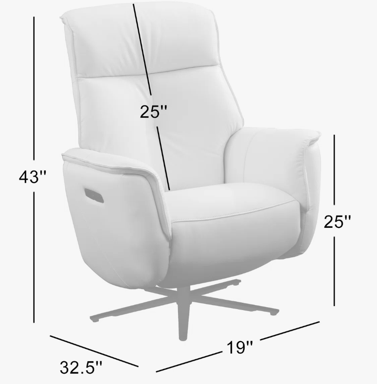 Wade Logan Genuine Leather Power Ergonomic Recliner - Assembled - photo 2
