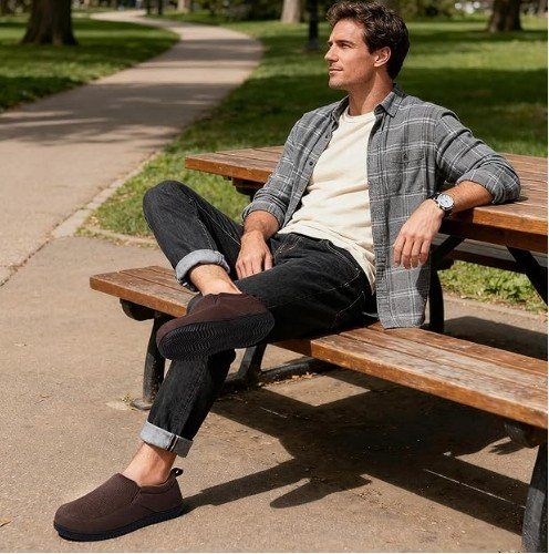 (US 8) RockDove Men's Breathable Mesh Memory Foam Slippe - photo 3