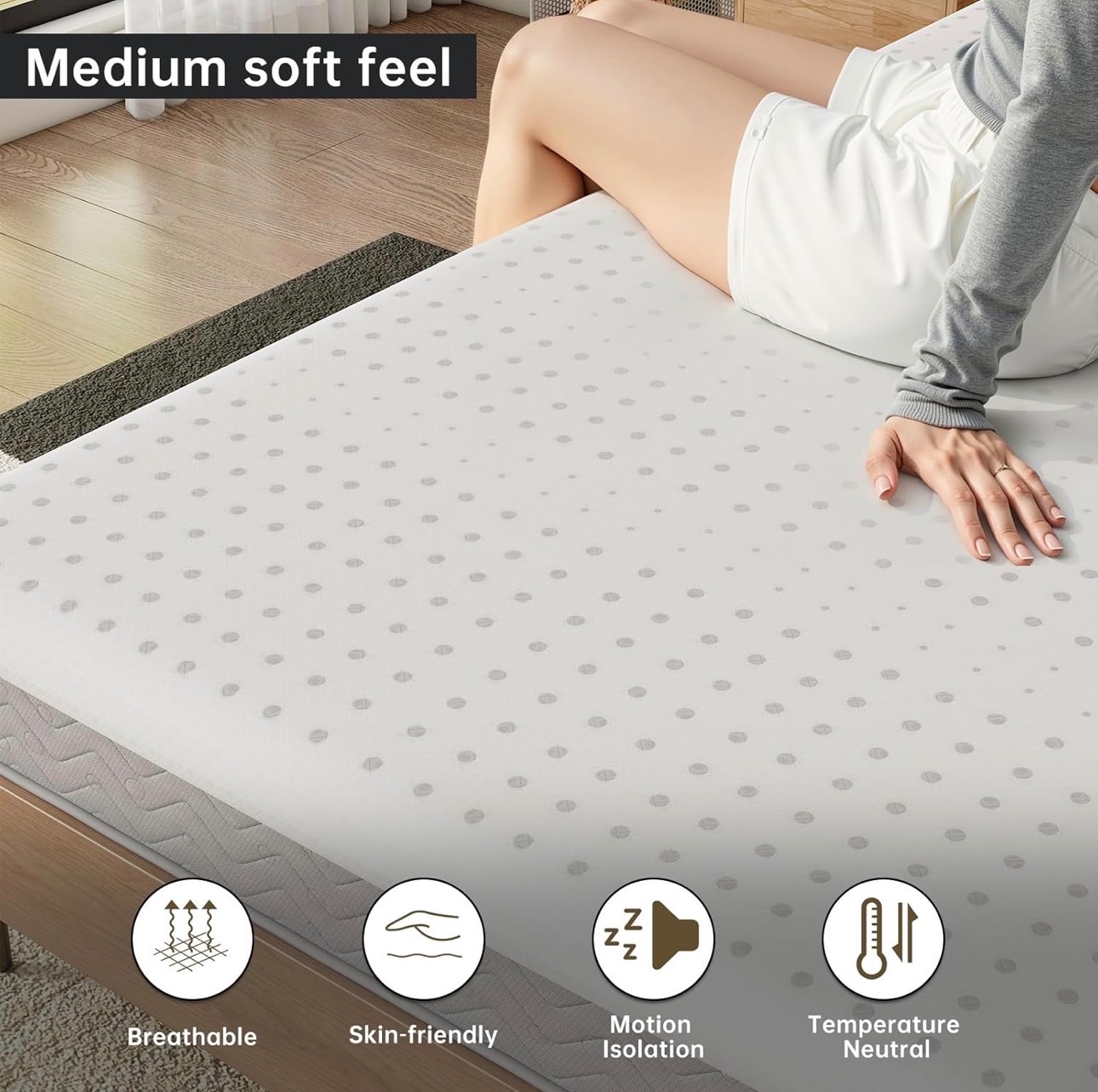 Premium Natural Latex Mattress Topper 2" Organic Cotton Cover