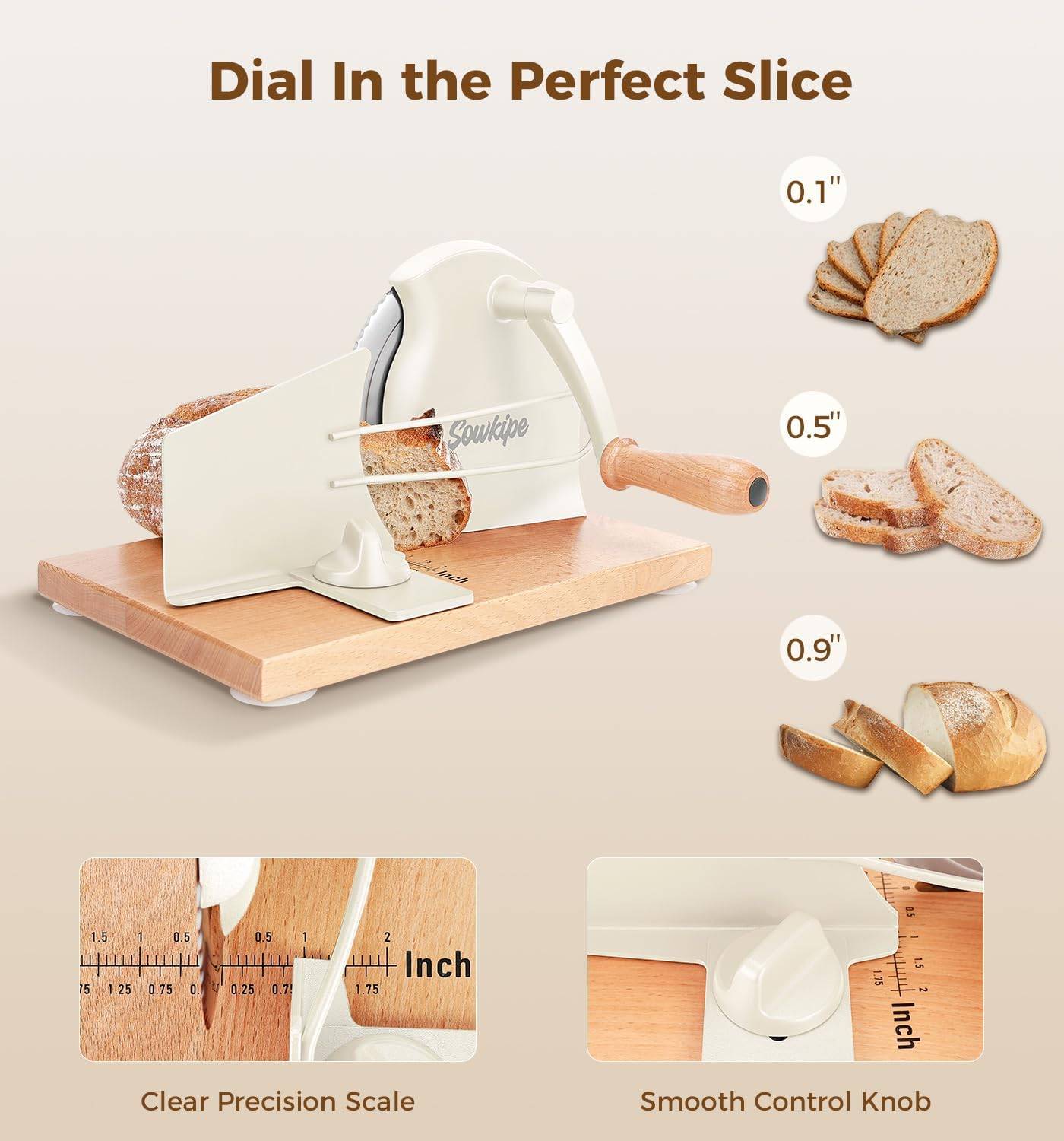 Sowkipe Manual Bread Slicer - Effortless Slicing! New! - photo 3