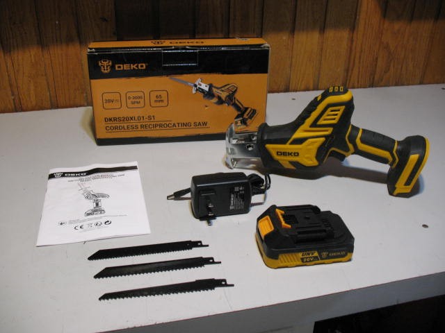 DEKO One Hand Cordless 20 Volt Reciprocation Saw, BRAND NEW
