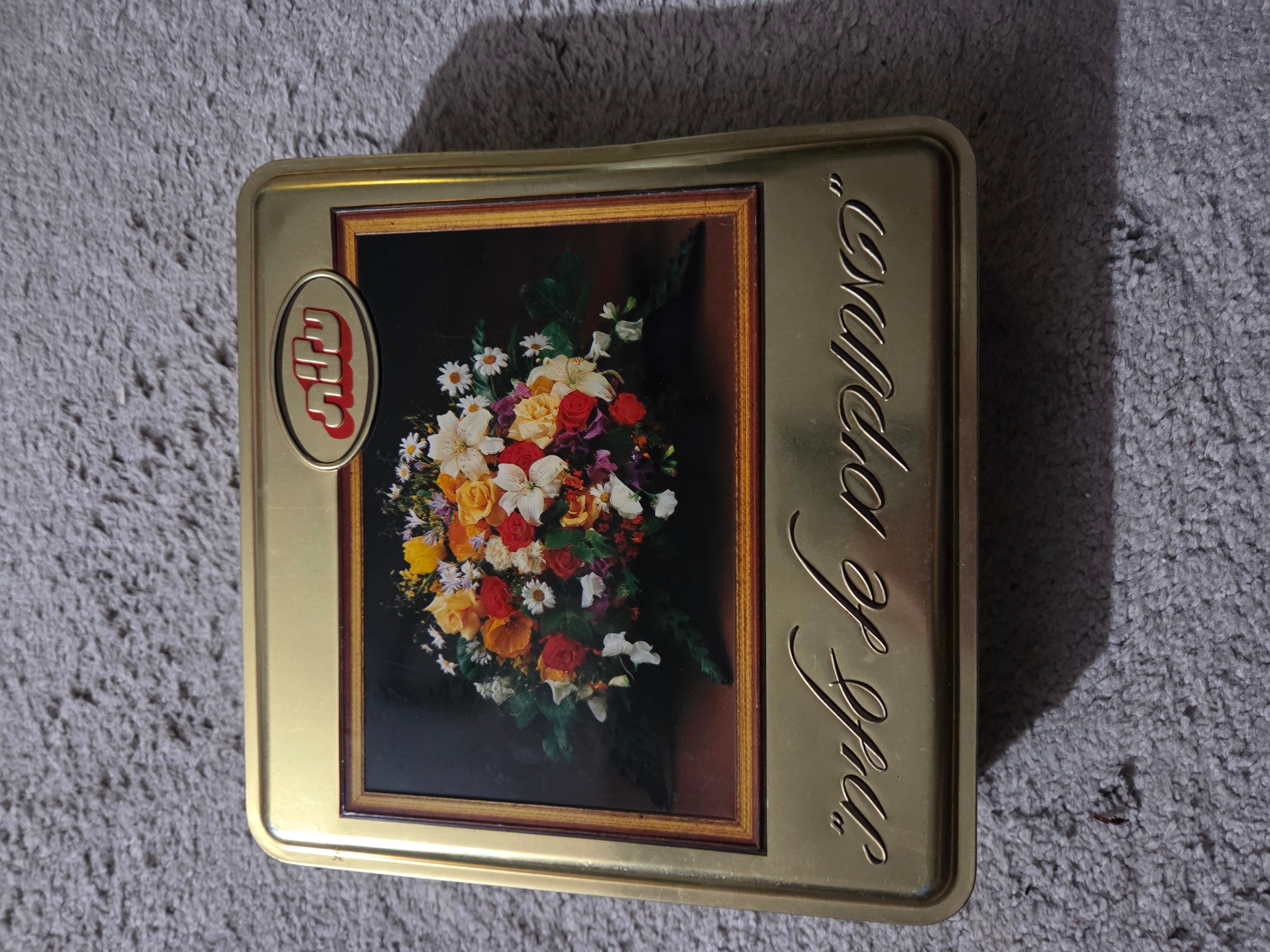 Vintage "Flowers of Life" Israel Decorative Floral Tin Candy Box - photo 2