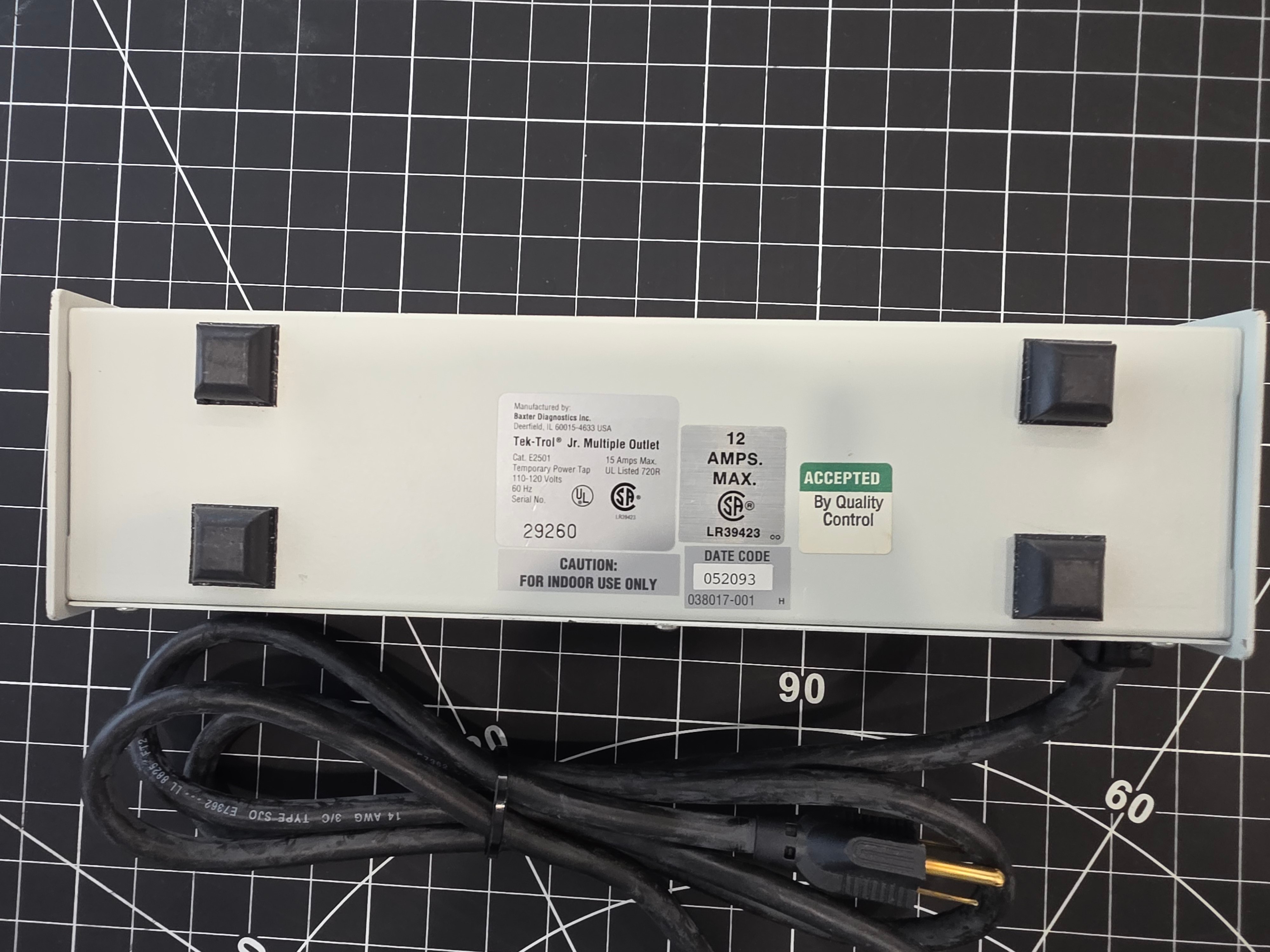 Baxter Scientific Tek‐Trol Jr. 6‐outlet power strip - photo 3
