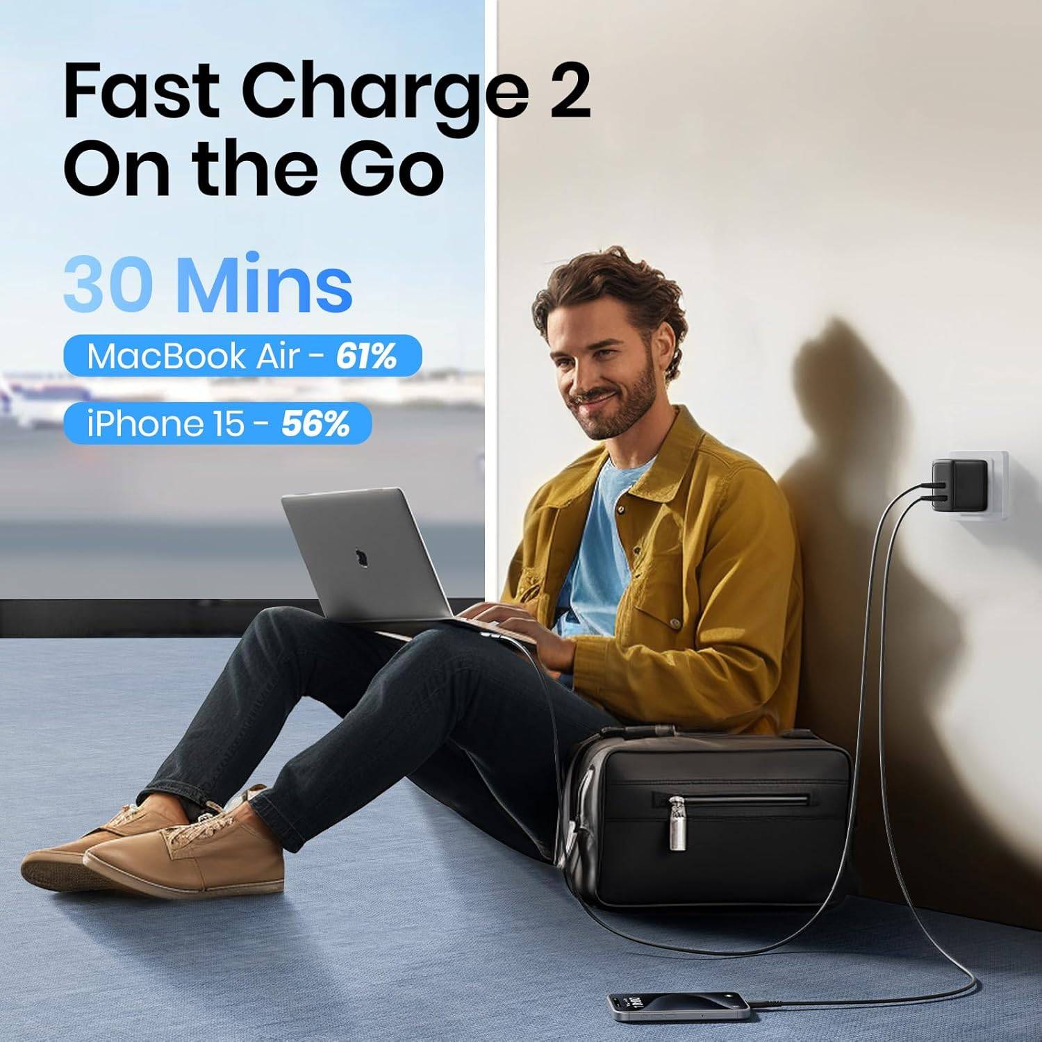 INIU 65W USB C Charger, 2-Port Fast Charger for laptops & phones - photo 3