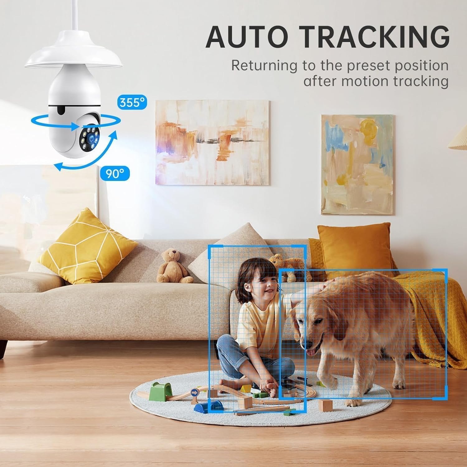 5G& 2.4GHz Wifi Light Bulb Security Camera, 2K HD Security Cam - photo 3