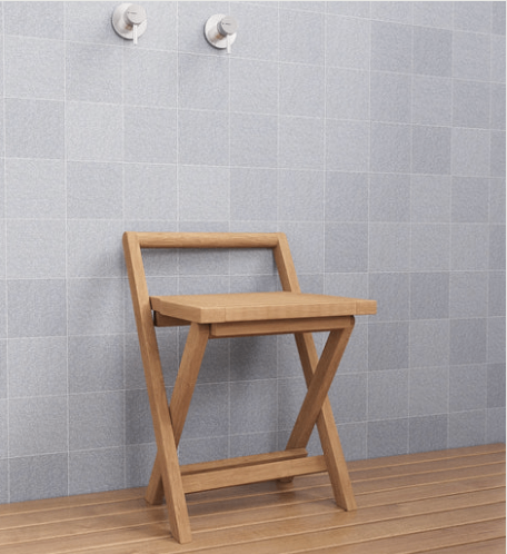 Teak Shower Folding Stool New