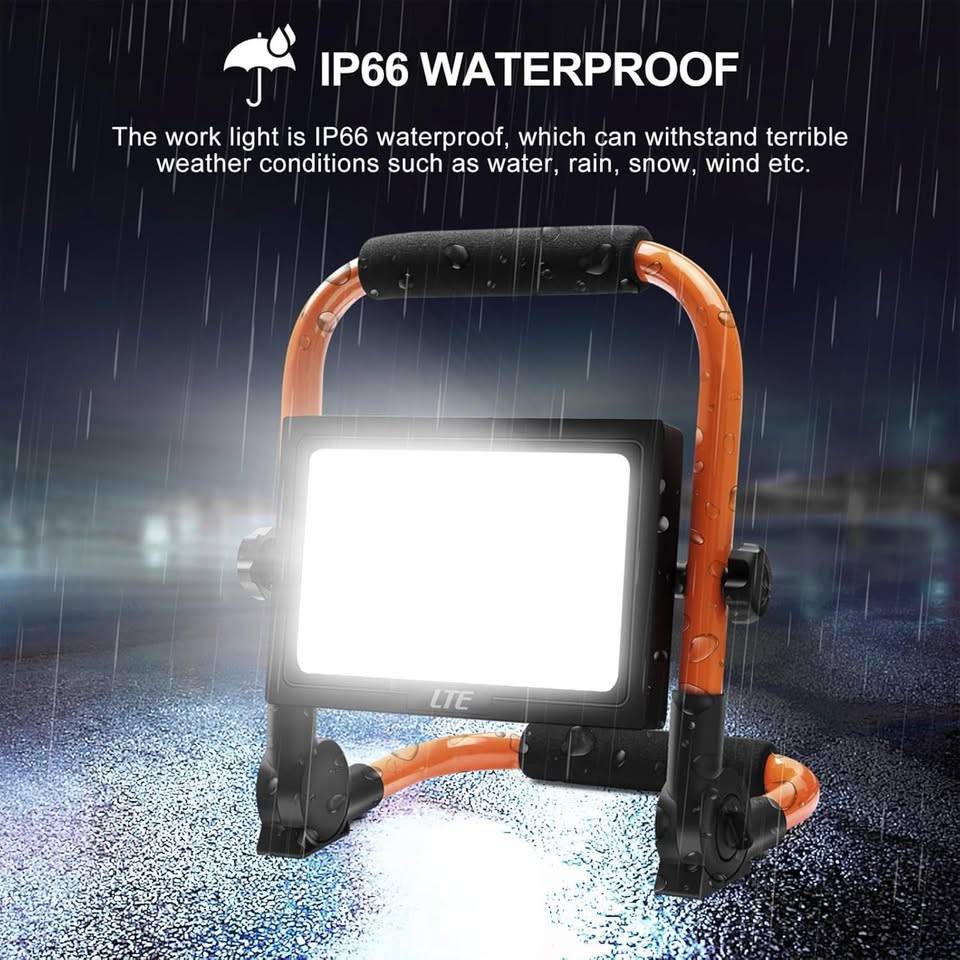 LTE 50W LED Work Light, 4300LM LED Flood Light 500W Equivalent - photo 3