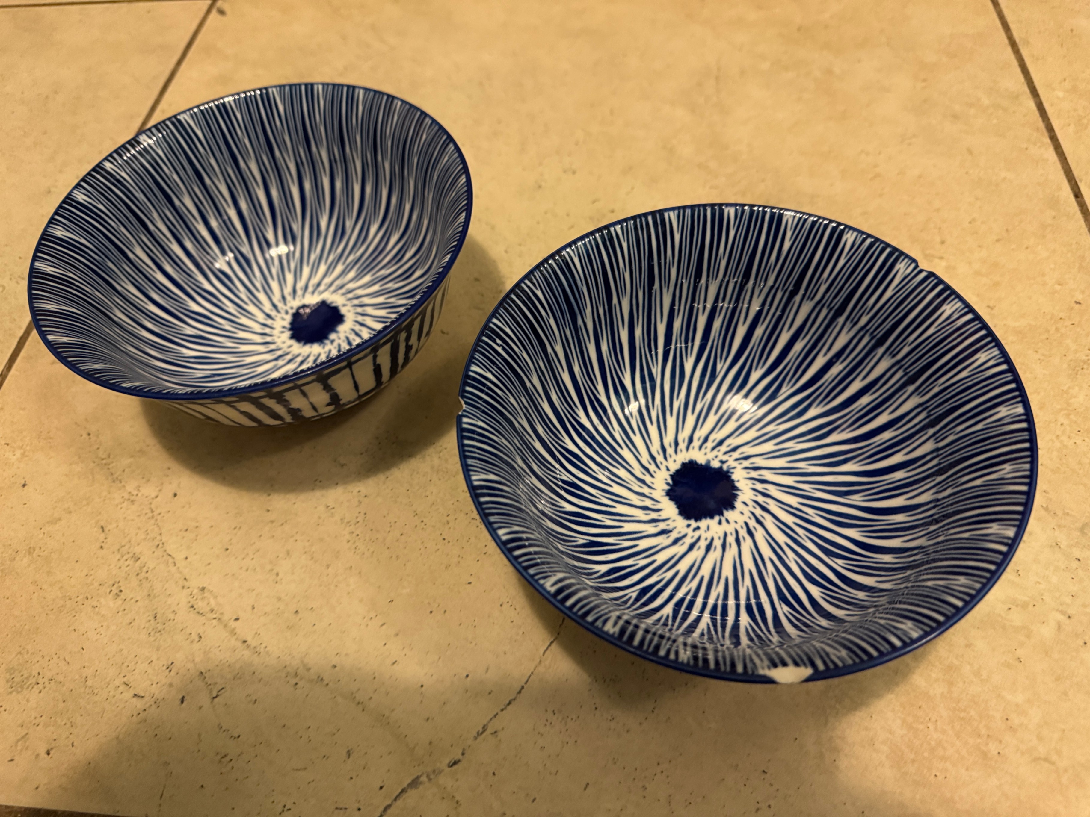 Ollie & Olivia Bowls - Blue & White