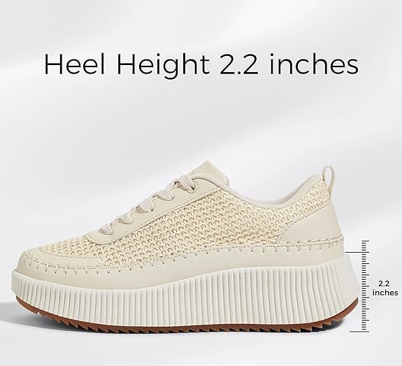 (US 7.5)LUCKY STEP Women's Platform Sneakers Rhinestone - photo 3