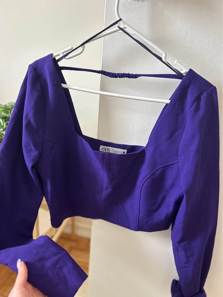 Zara Purple Long Sleeve Top - Size XL - photo 3