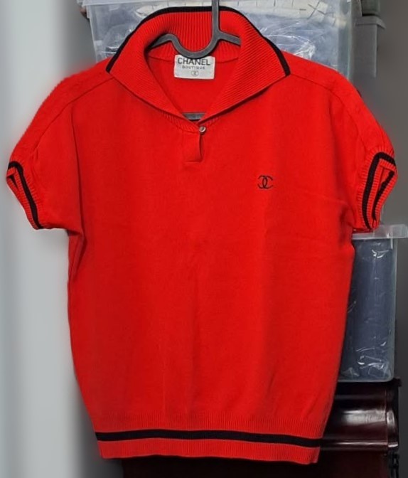 Vintage 90s Chanel Boutique Style Knit Polo Made in Korea