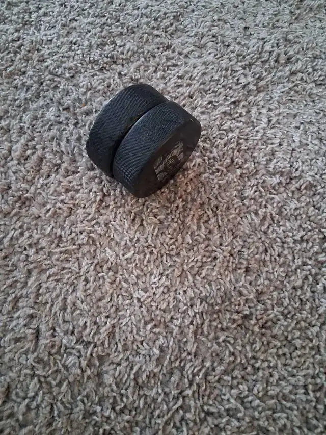 Two Hockey Pucks