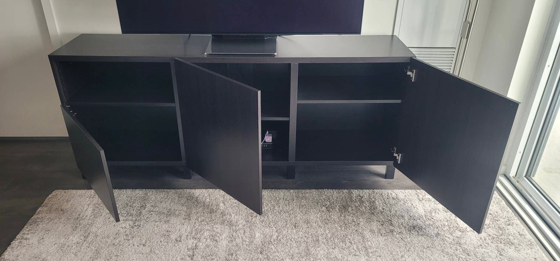 BESTA TV BENCH 180x40x64 cm (Black-brown) - photo 2