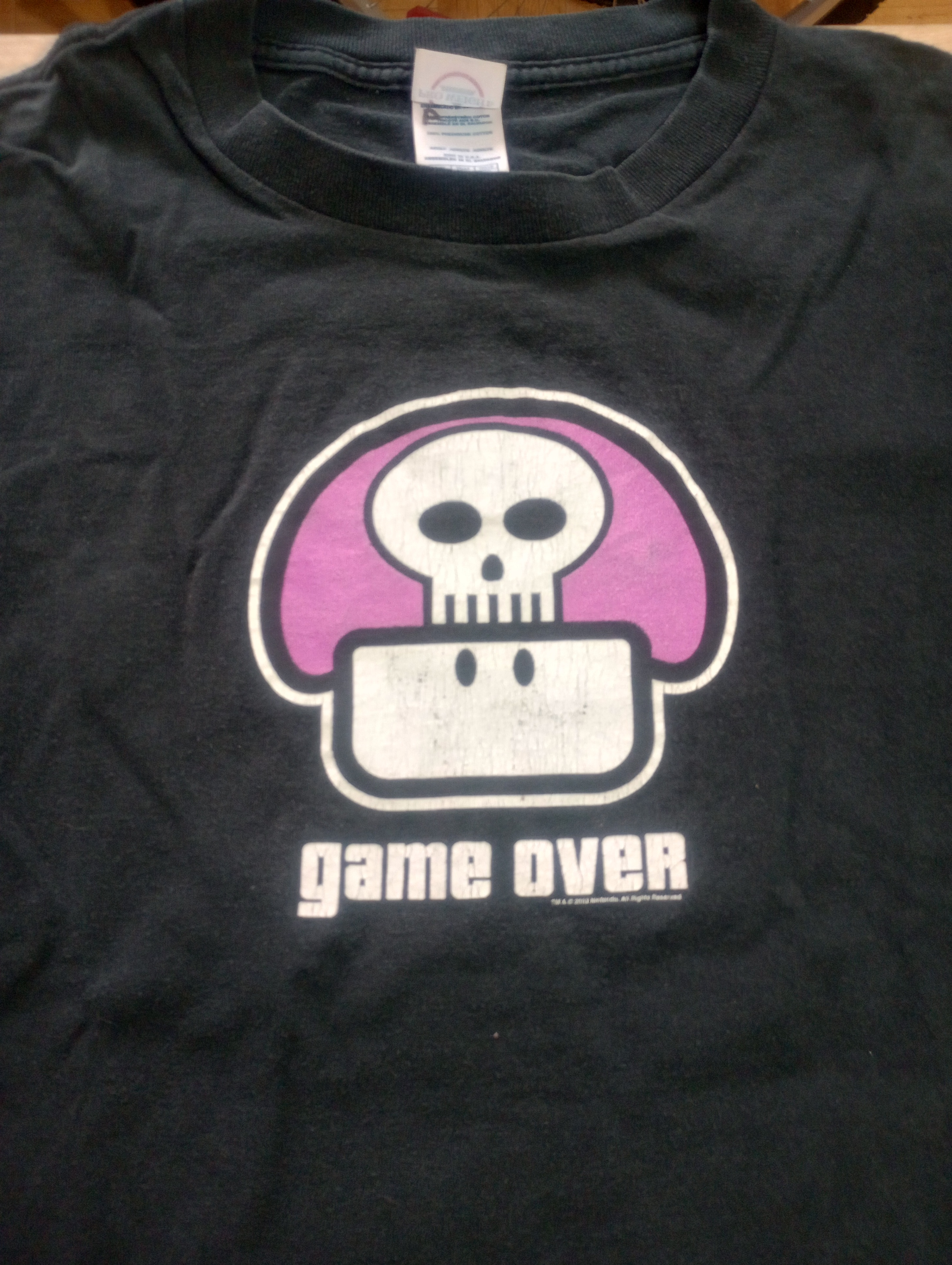 Game Over Mario Poison Mushroom T Shirt | Size XL - photo 2