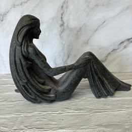 Vintage Indoor Outdoor Garden Ornament Ceramic Hand Made Lady - photo 3