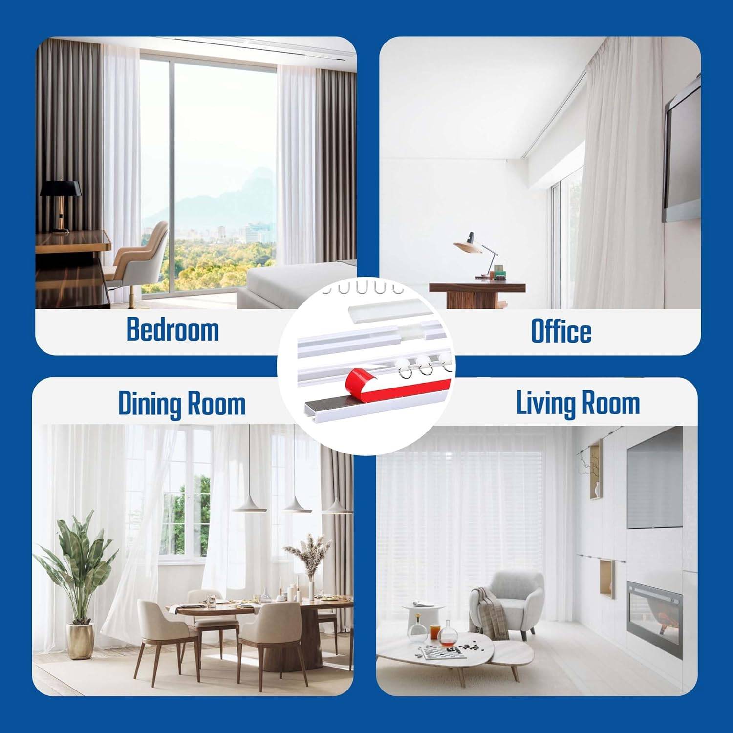 UrbanRed Adhesive Ceiling Curtain Track - 5 Meter - photo 2