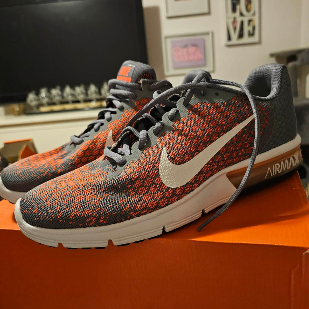 NIKE Mens AIR MAX Sequent 2  ORANGE GREY WHITE 852461-008 - photo 3