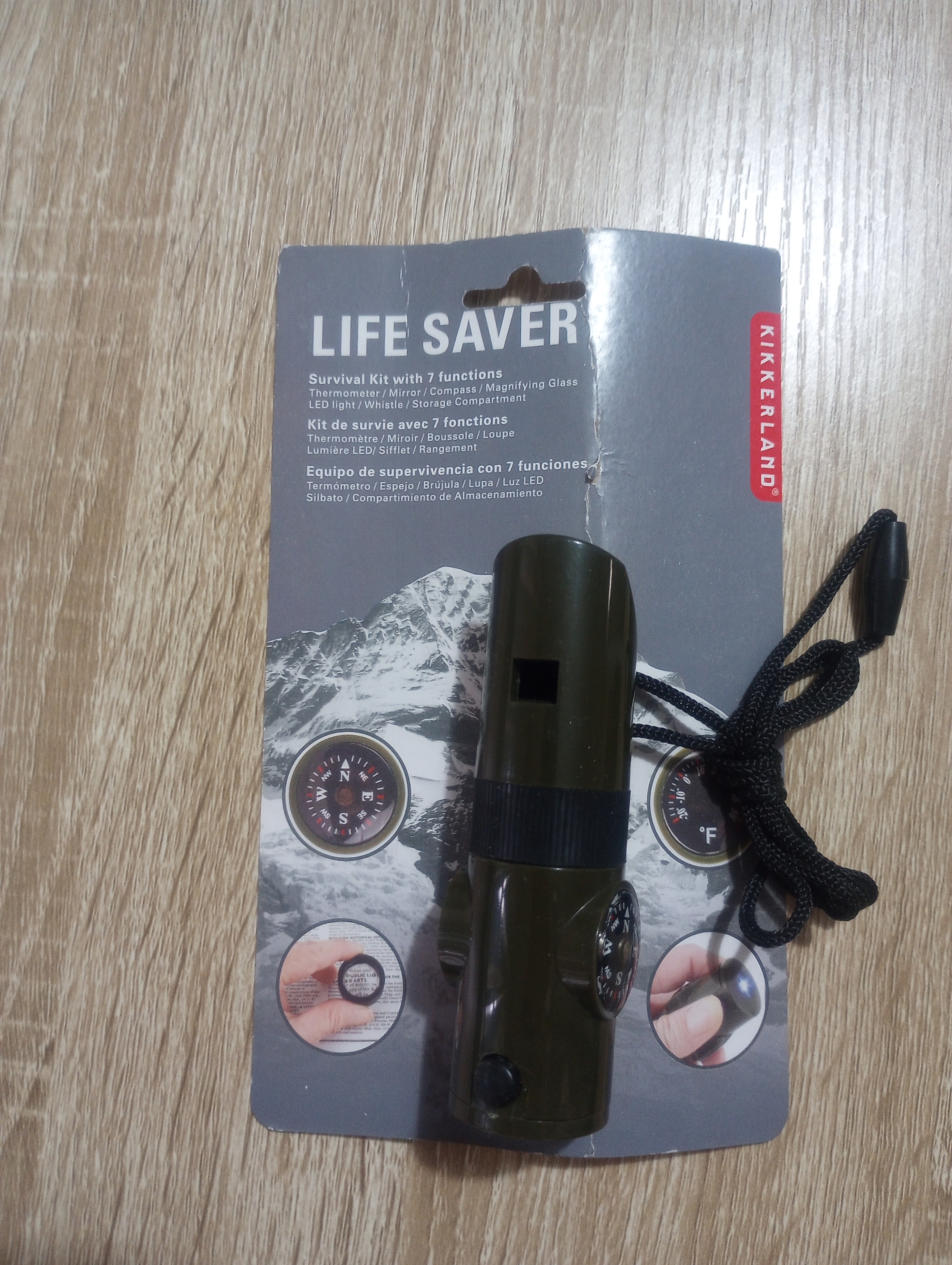 7 in 1 Survival Kit | Thermometer, Mirror, Compass, Whistle