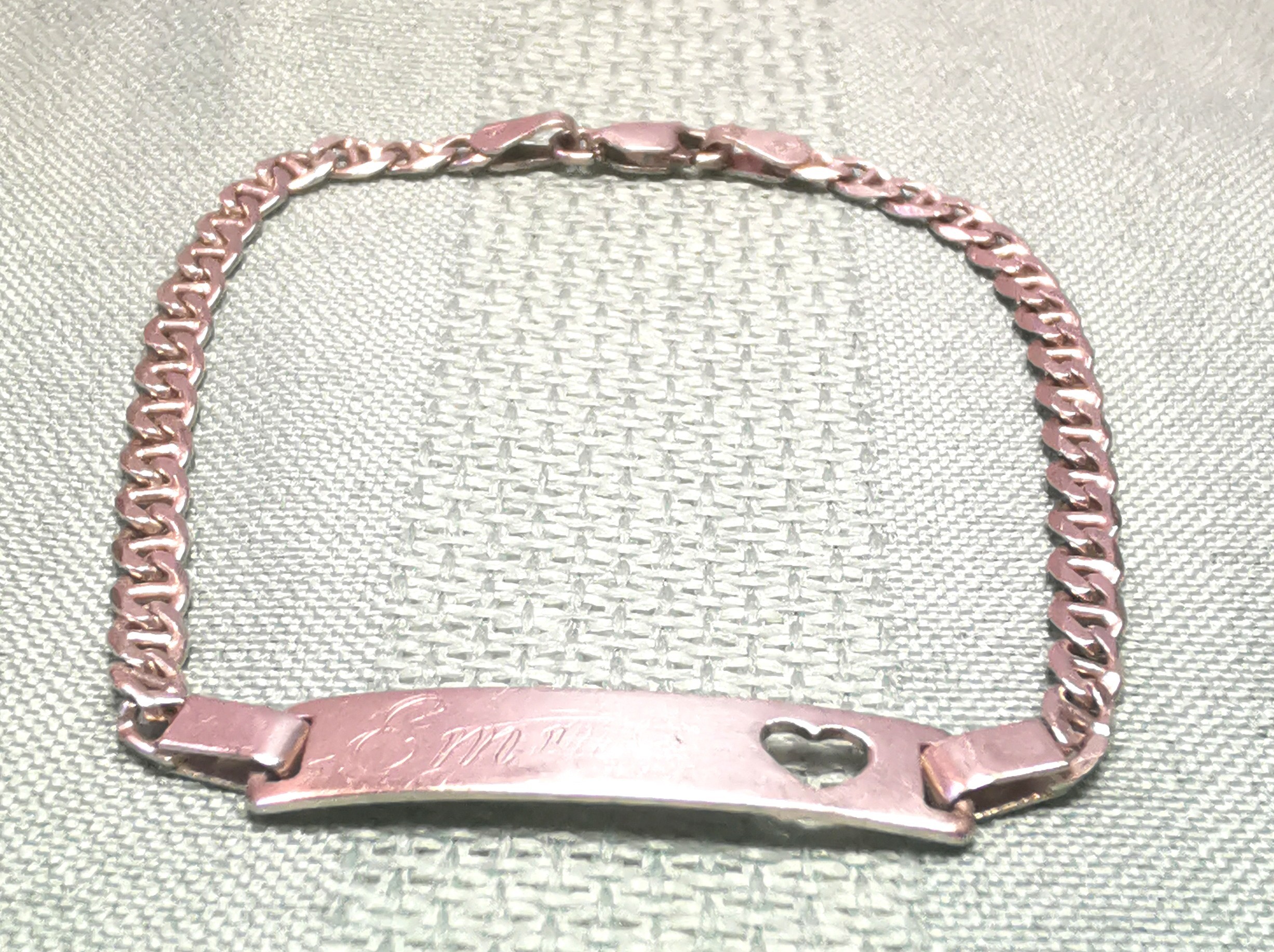 925 Sterling Silver Emma ID Bracelet Italy c1998 Mariner Link - photo 3