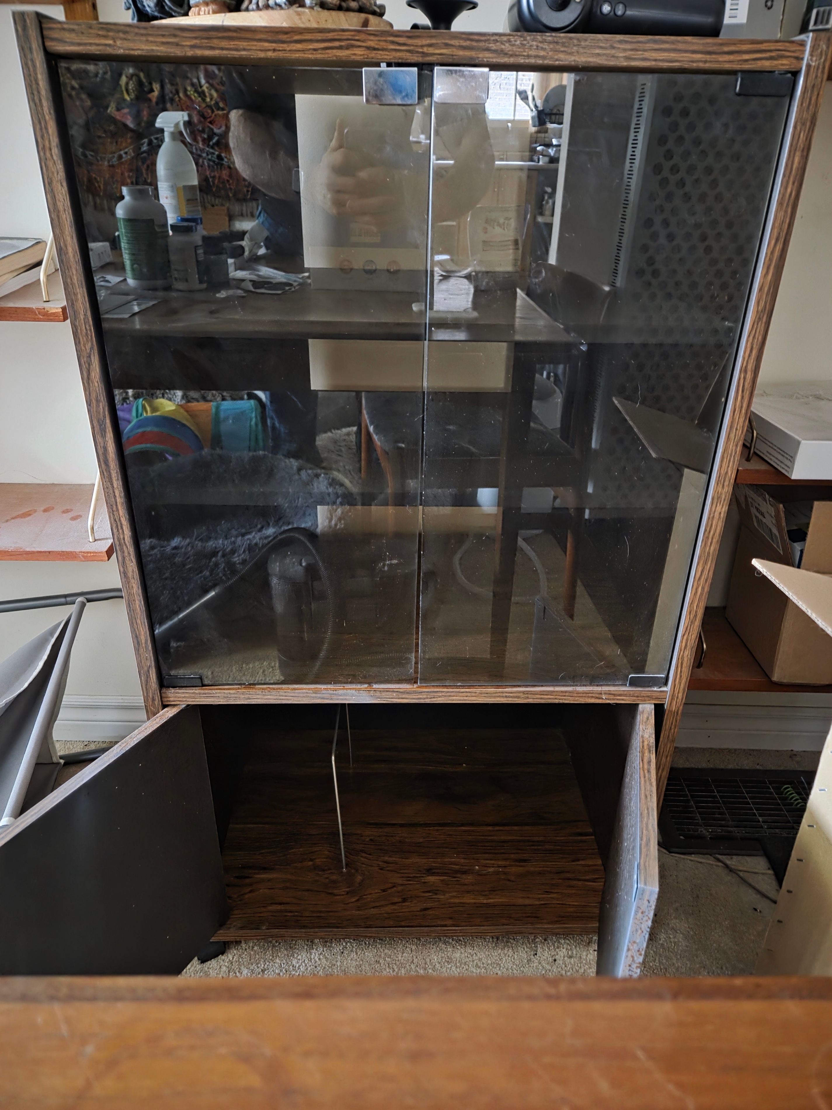 Vintage Solid Wood Stereo Cabinet, MCM, Minor Piece Req 24x16x41