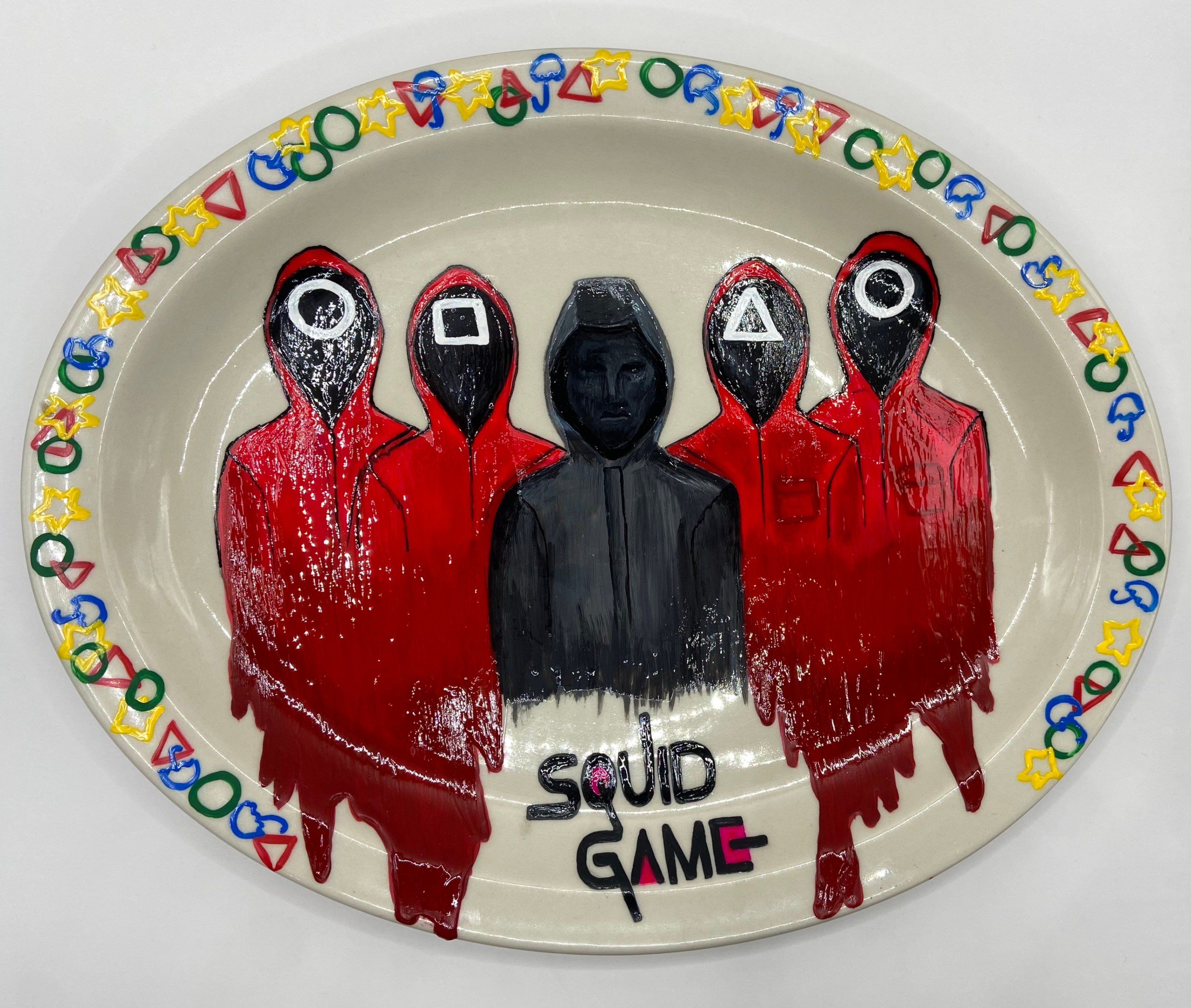 Hand Painted Squid Game Decorative Plate - photo 4