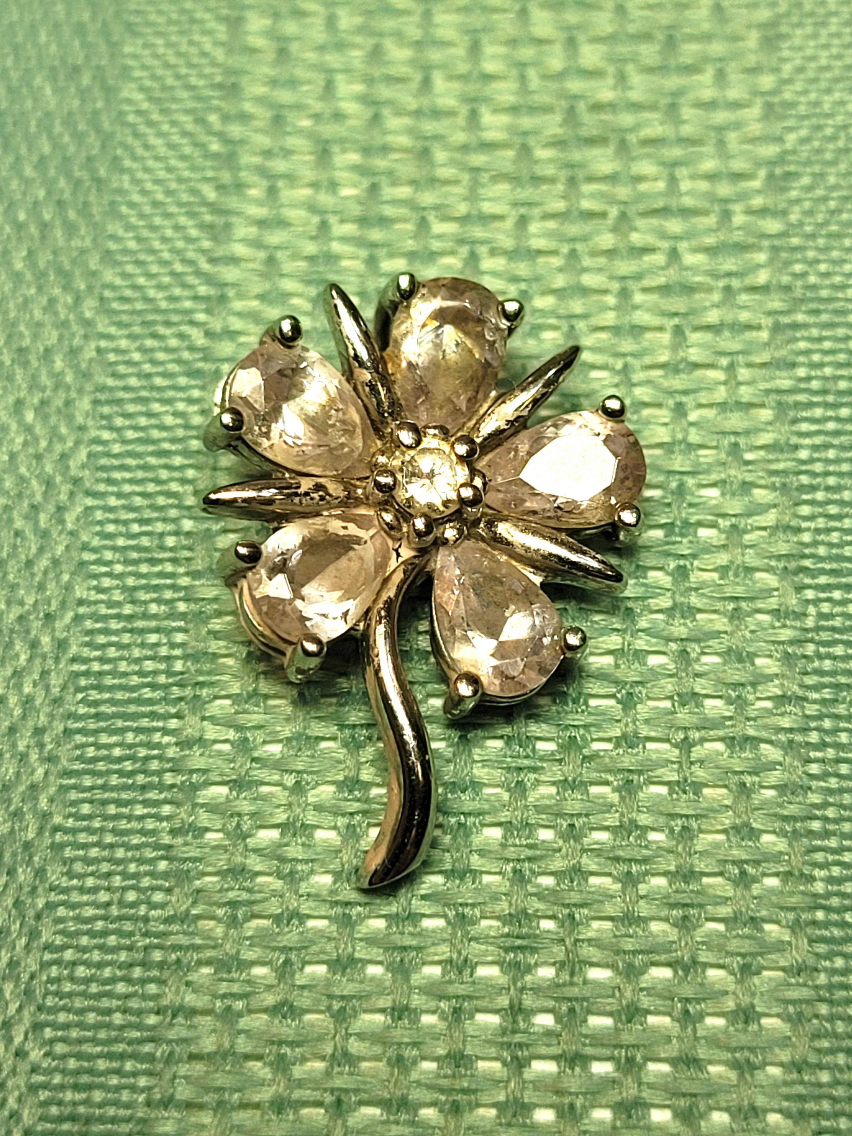 2004 Sterling Silver 925 Cubic Zirconia Flower Pendant Hallmark - photo 4