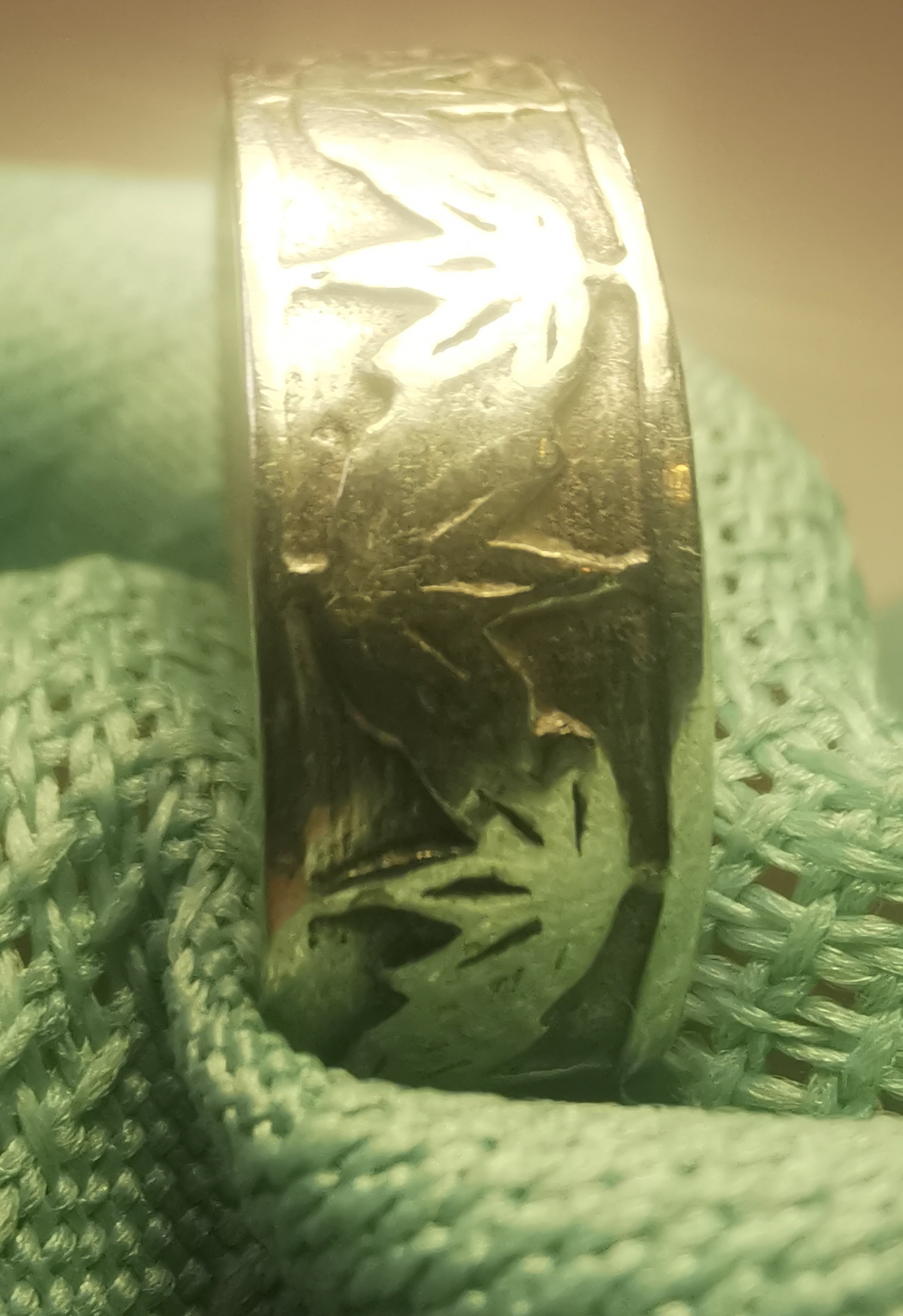 Sterling Silver Maple Leaf Band Ring 925 Canada Size 7.75 4g - photo 4