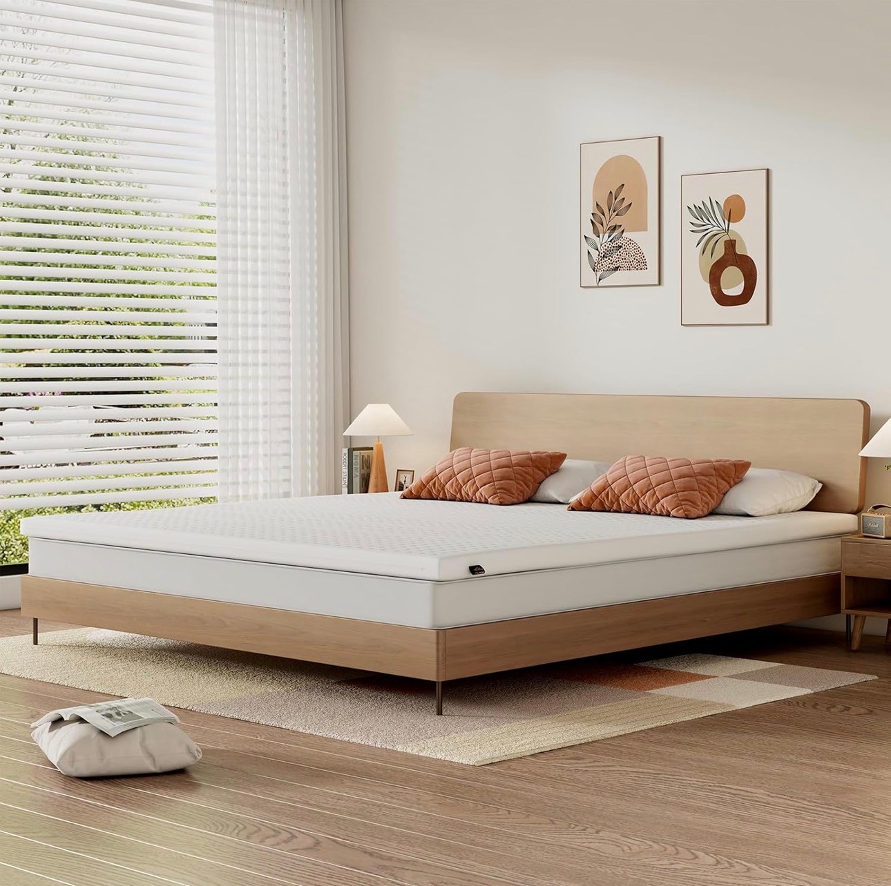 Premium Natural Latex Mattress Topper 2" Organic Cotton Cover