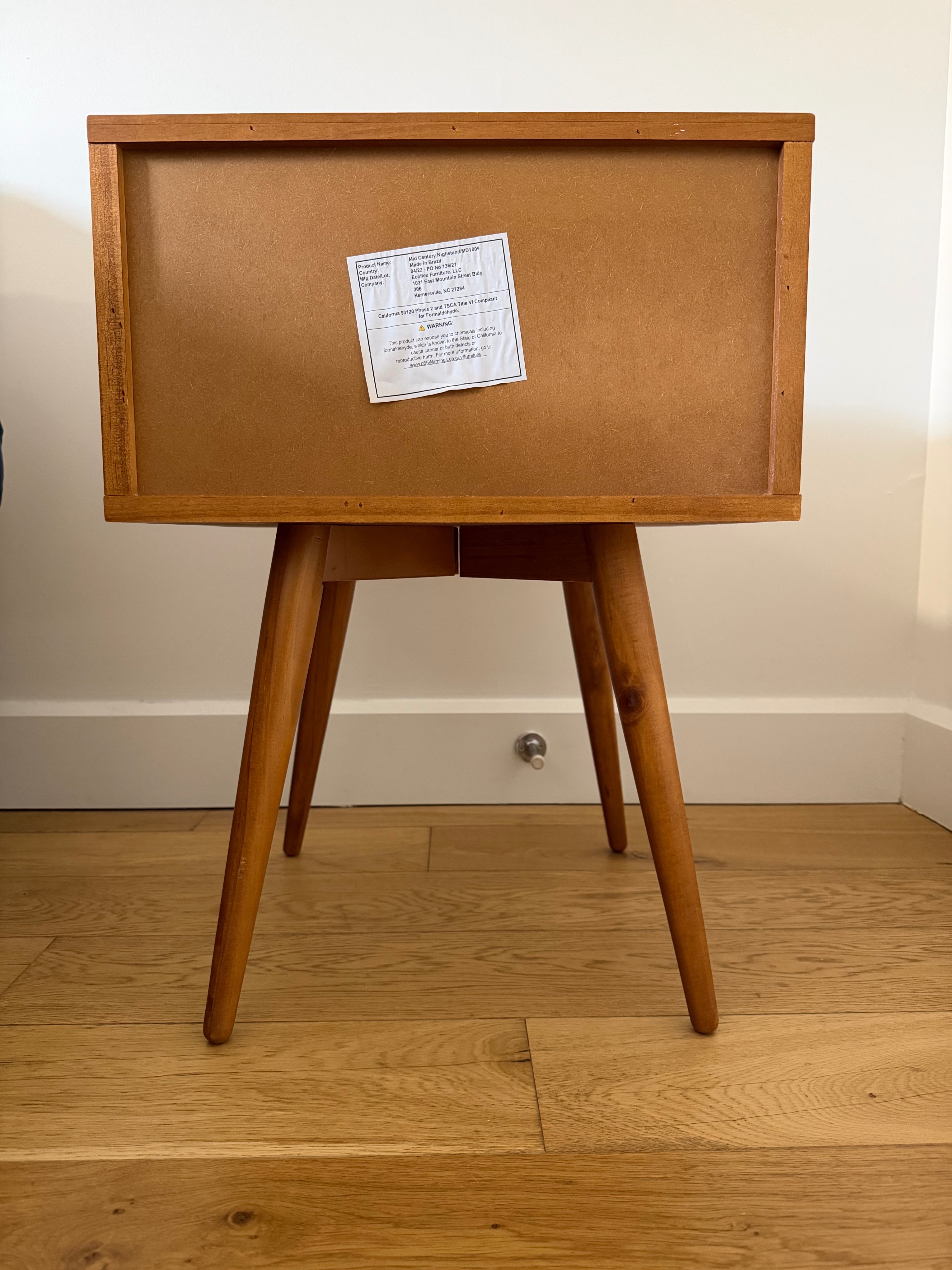 Mid-Century Modern Nightstand (2 Drawers) – George Oliver - photo 3