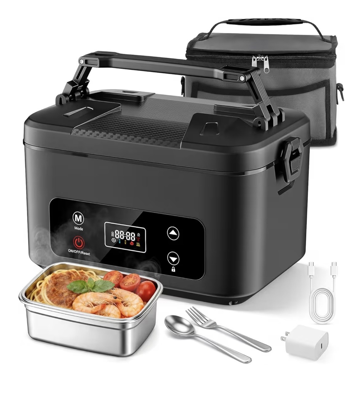 Electric Lunch Box, 1.2L Cordless Heated Lunch Box