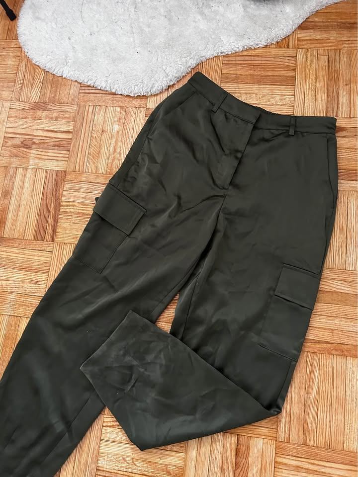 Kaki Olive Cargo Pants - Size S - photo 3