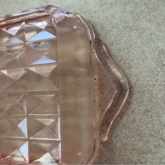 Vtg Jeannette Glass Company Windsor Pink Depression Glass Tray - photo 5