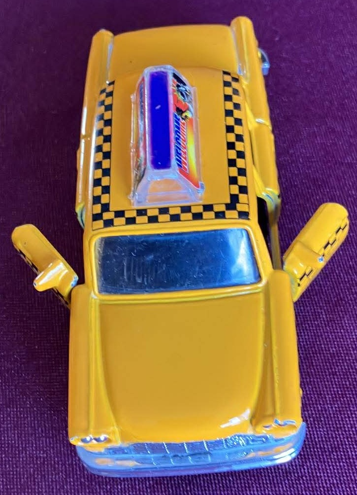 Die Cast Pull Back Checkered NYC Taxi Cab - 4 1/2 Inches