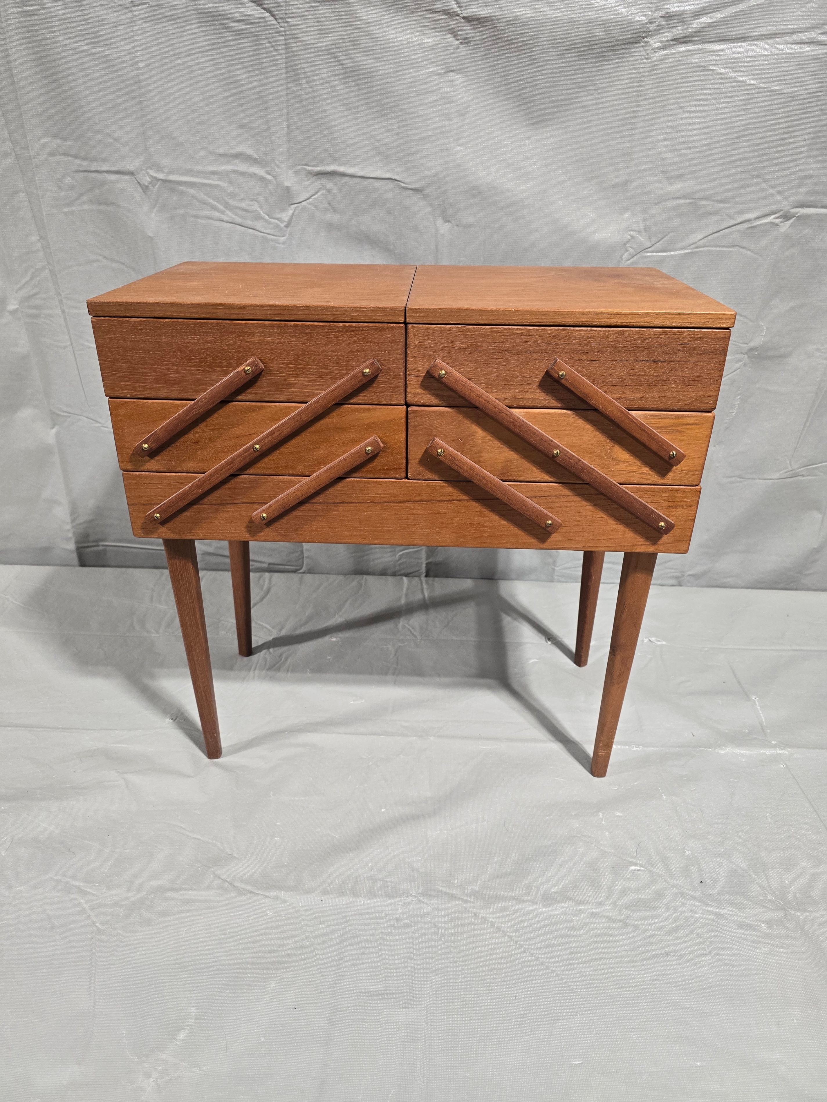 Vintage Wooden Sewing Box