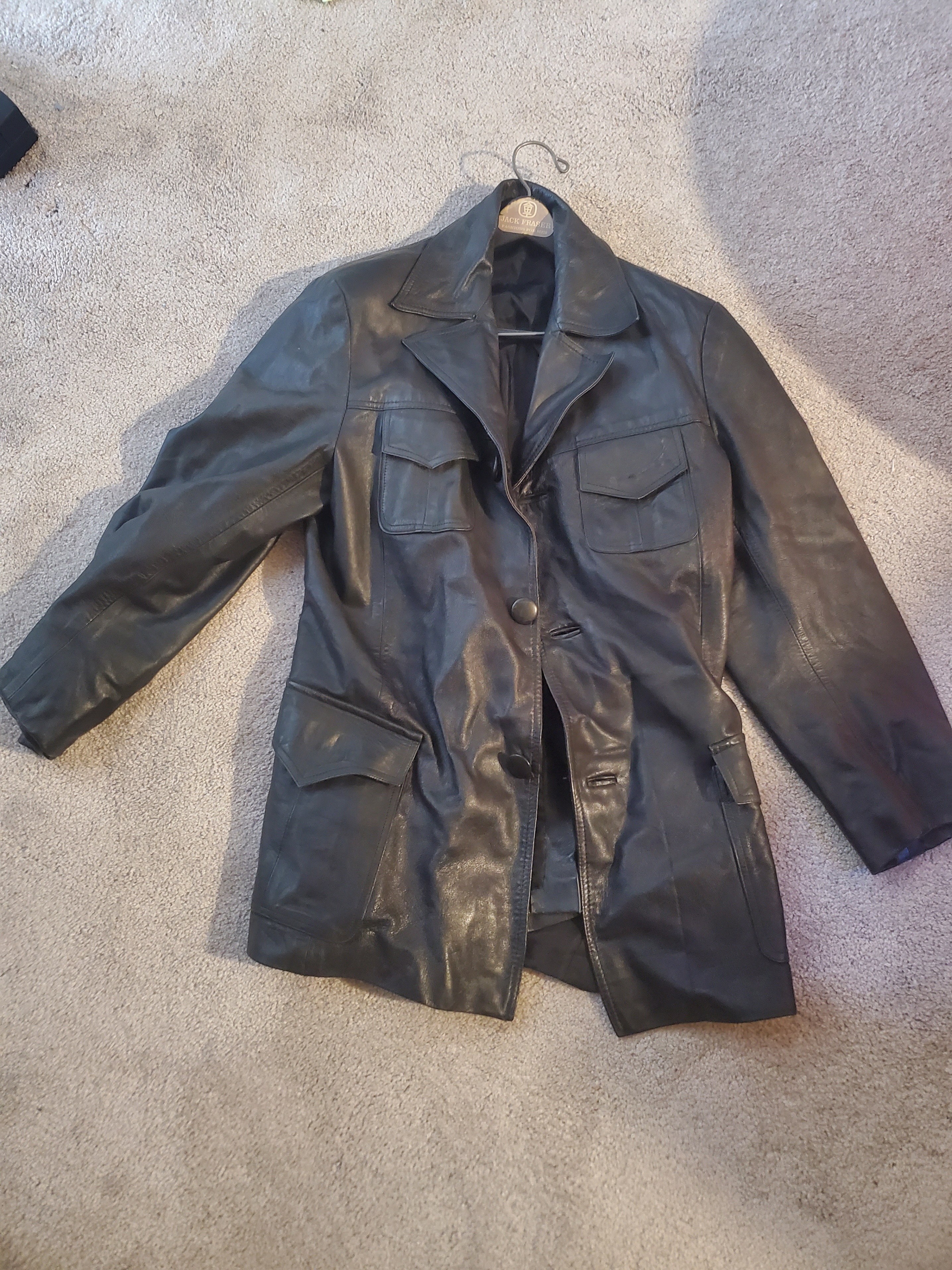 Vintage German Genuine Leather Bomber Jacket, Men's Size M