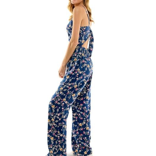 Brand New Juniors' Floral-Print Ruched-Front Jumpsuit - photo 3