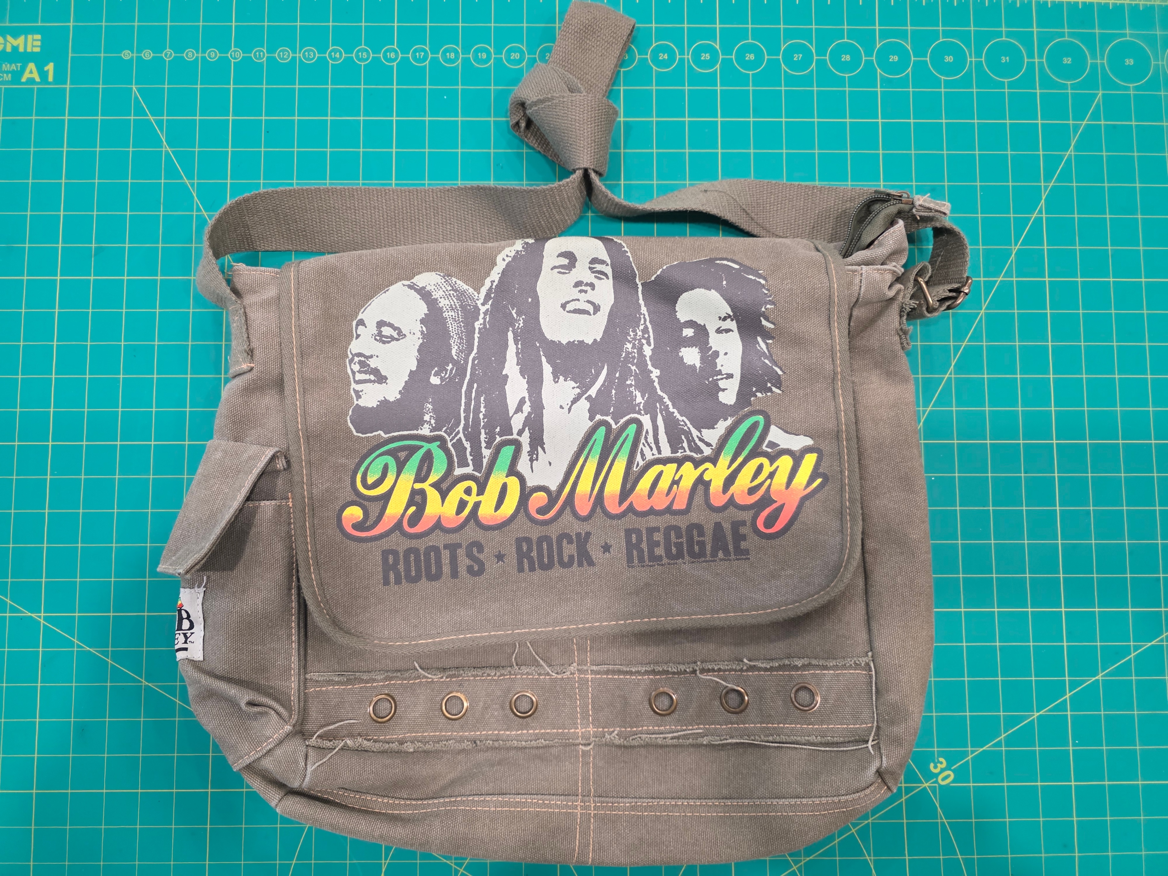 Bob Marley “Roots Rock Reggae” Canvas Messenger Bag