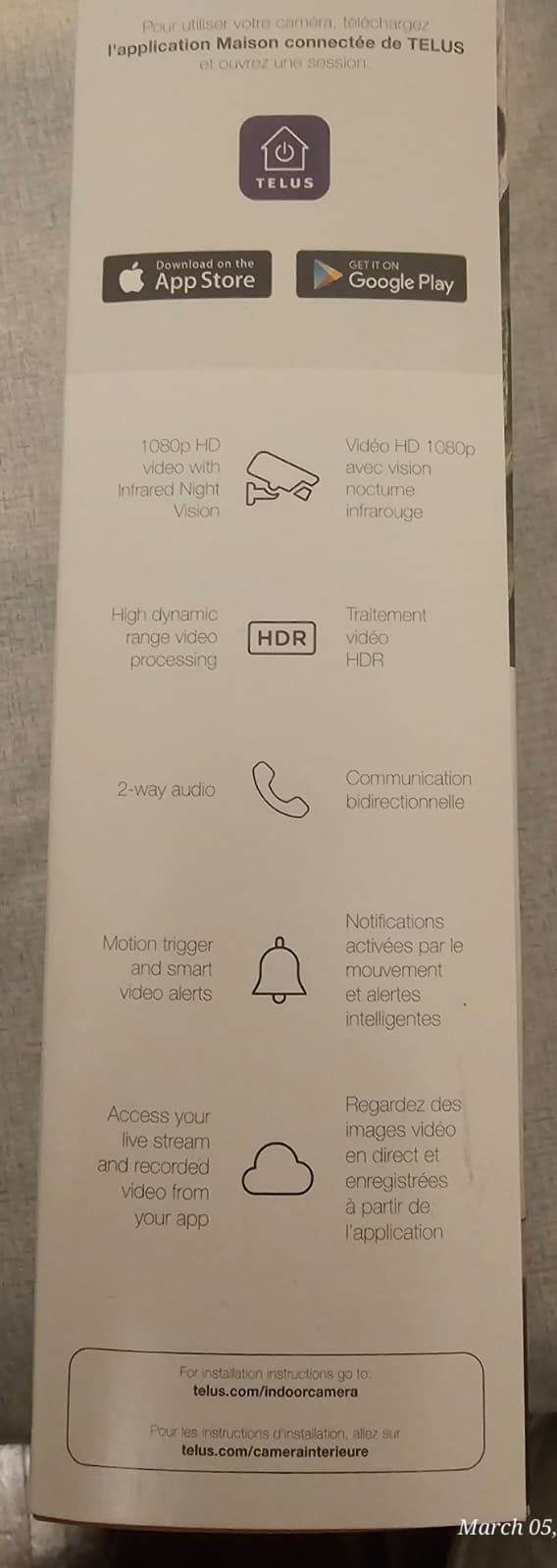 Brand New Telus Indoor Camera (ADC‑V523X) – Unopened – $100 - photo 4