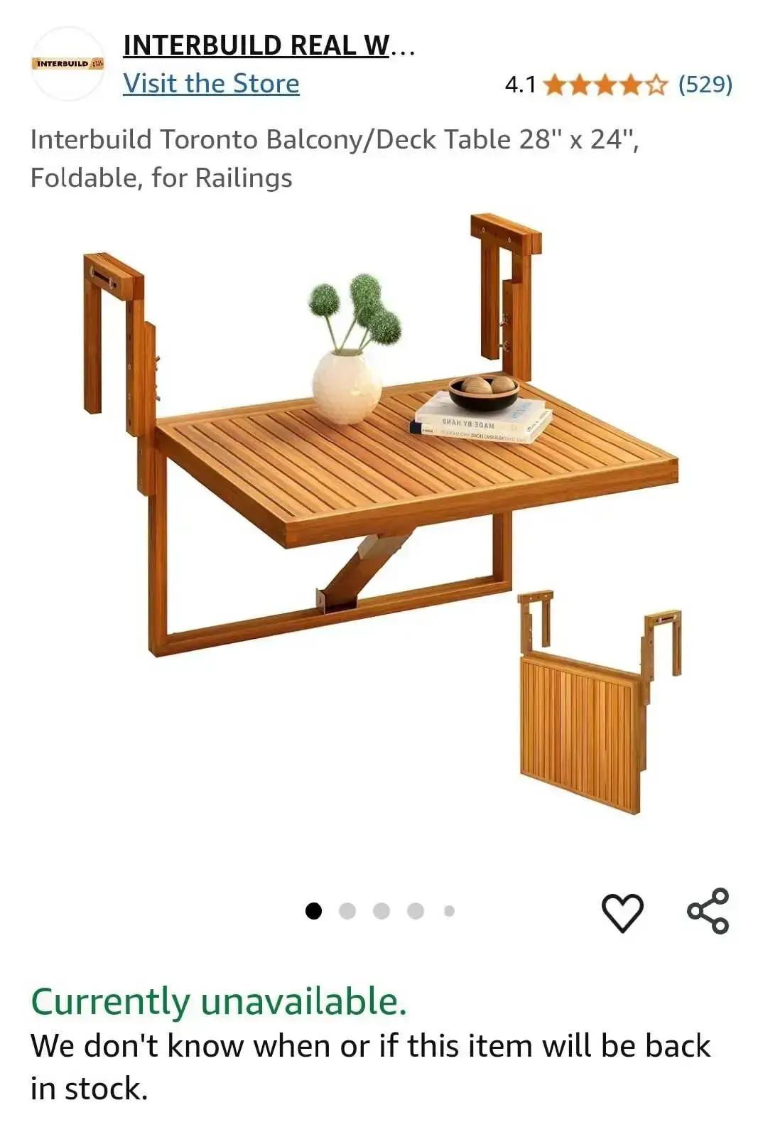 Interbuild Balcony Table