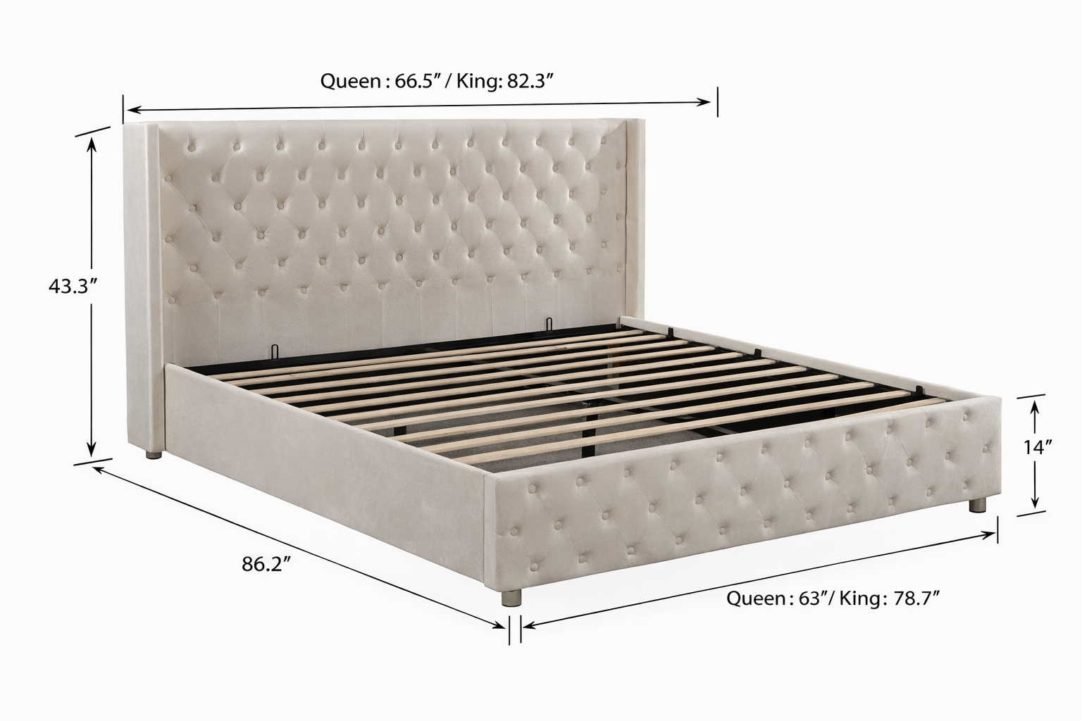 Brand New King Storage Bed With Hydraulic Lift - photo 4