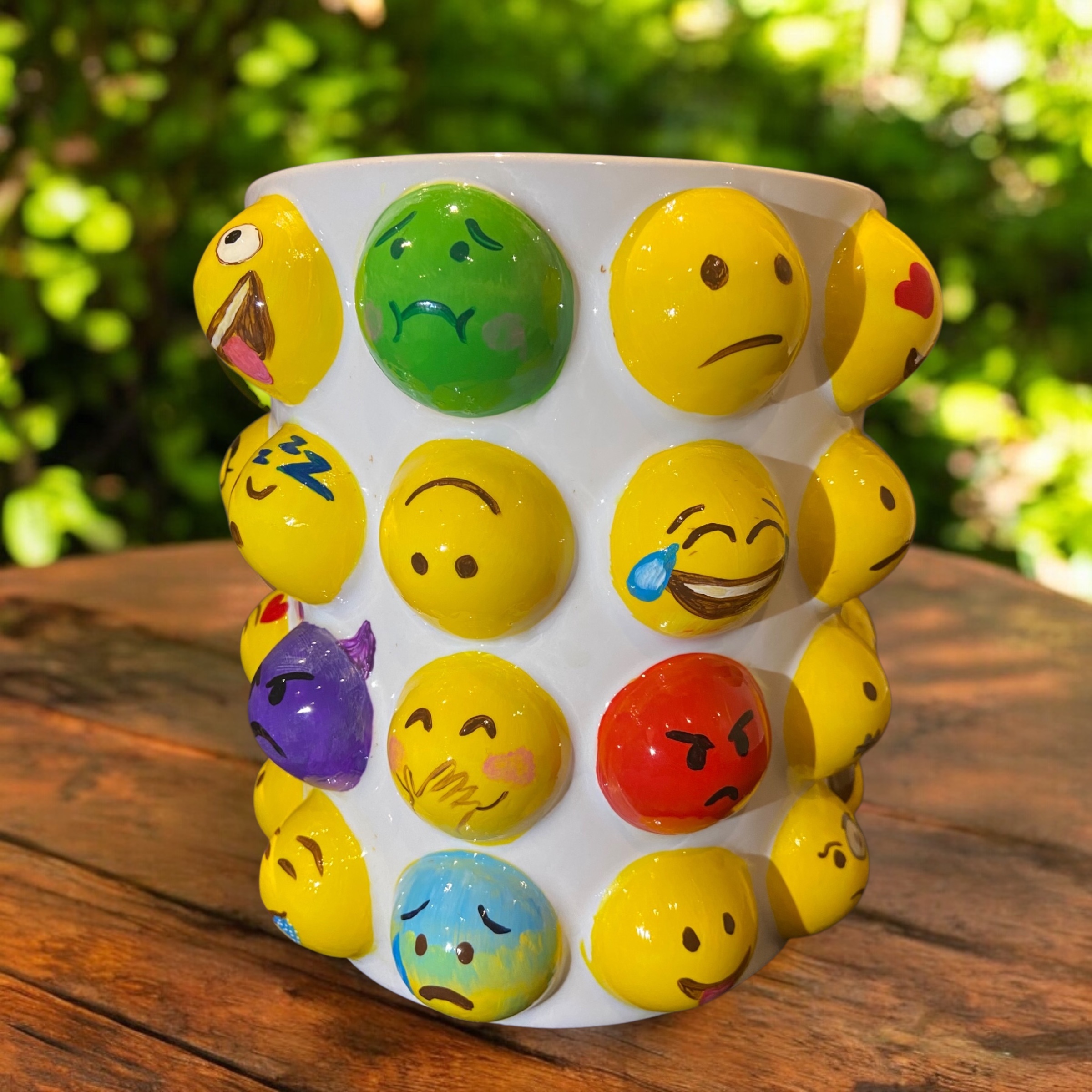 Hand Painted Emoji Vase - photo 3